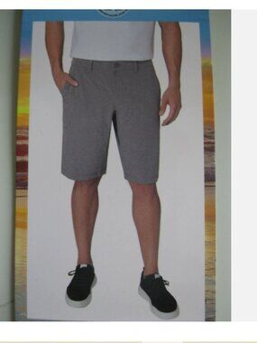 HANG TEN Men's Hybrid  Shorts, Quick Dry Lightweight stretch gray 32/38 (0325-6)